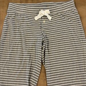 J. Crew Grey & White Striped Pajama Pants Cotton & Elastane Womens Medium Comfy